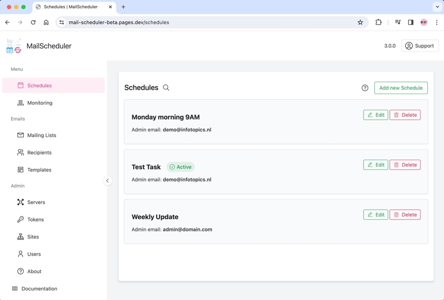 MailScheduler complete UI Redesign
