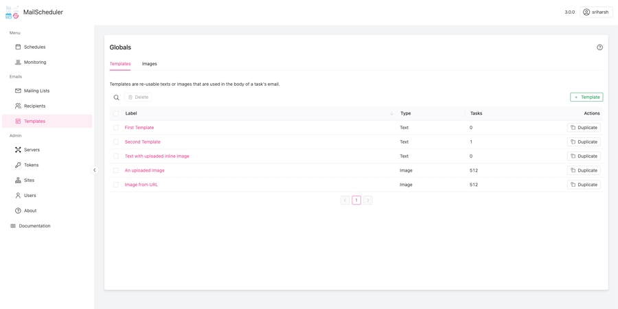 MailScheduler - templates and images