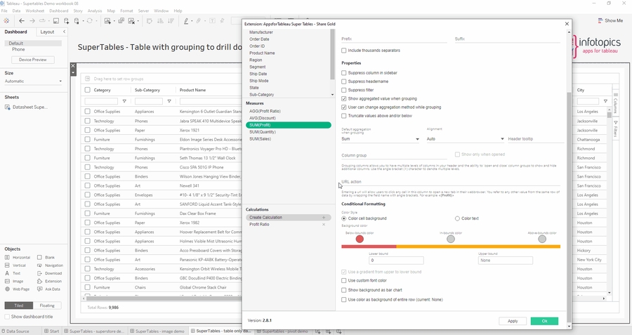 SuperTables Gradient