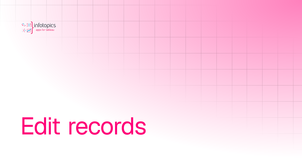 Edit records | WriteBackExtreme | Documentation