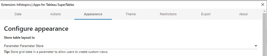 SuperTables Config Appearance