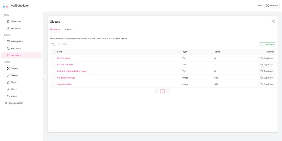 MailScheduler - templates and images