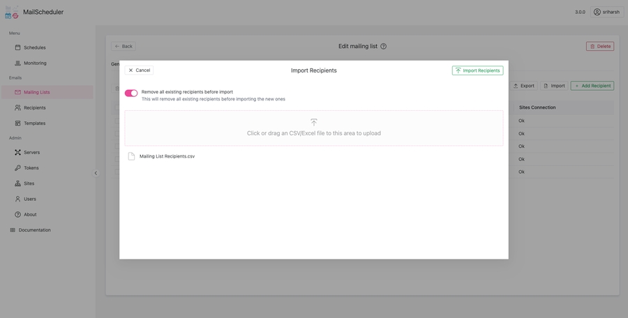 Import and export recipients in Tableau with MailScheduler