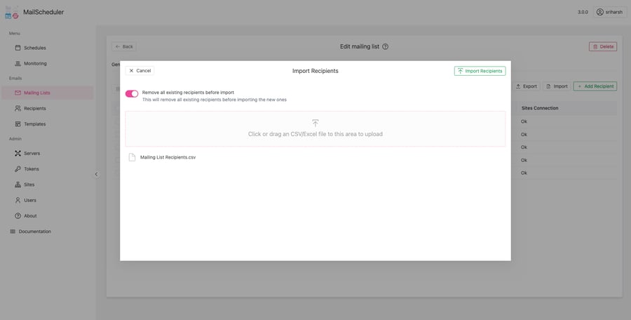 Import and export recipients in Tableau with MailScheduler